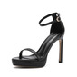 Women's Sandals Cocktail Party Simple Sexy Microfiber Leather Bridesmaid Shoes Platform Sandals Platform High Heel Open Toe Summer Buckle Shoes 