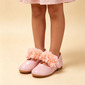 Chaussures plates chaussures de fille de fleur filles mariage fête fleurs perles similicuir bout rond talon plat chaussures 