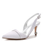 Kvinner Stiletto Hæl Lukket Tå Slingbacks silke som sateng Brudesko 