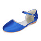 Girl's Flower Girl Shoes Wedding Pearl Satin Round Toe Flat Heel Shoes 
