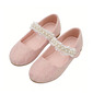 Girl's Flats Wedding Pearl Faux Leather Round Toe Flat Heel Shoes