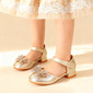 Girl's Flower Girl Shoes Daily Party Rhinestone Butterfly Faux Leather Round Toe Low Heel Shoes 