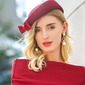 Women's Vintage Winter Wool Beret Hats With Bow  