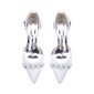 Women's Wedding Shoes Satin Chunky Heel Point Toe Wedding Heels Bridal Shoes Pearl Elegant Wedding Shoes 