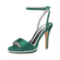 Women's Wedding Shoes Satin High Heel Platform Open Toe Wedding Sandals Bridal Shoes Bridesmaid Shoes Pearl Elegant Wedding Party Shoes 