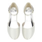 Girl's Flower Girl Shoes Wedding Pearl Satin Round Toe Flat Heel Shoes 