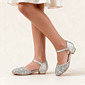 Chaussures de fille de fleur chaussures de princesse fille de mariage fête cosplay chaussures de demoiselle d'honneur junior les roseaux sont un matériau décoratif bout rond talon bas chaussures 