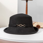 Women's Simple Winter Band Wool Wedding Tea Party Bowler Hats 