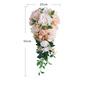 Artificial Wedding Flowers Cascade Silk Cloth Roses Bridal Bouquets 