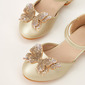 Girl's Flower Girl Shoes Daily Party Rhinestone Butterfly Faux Leather Round Toe Low Heel Shoes 