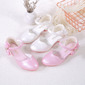 Girl's Flower Girl Shoes Wedding Party Bowknot Pearl Rhinestone Faux Leather Round Toe Low Heel Shoes 