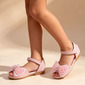 Sandales chaussures de fille de fleur fille de mariage fête bowknot pearl strass faux cuir peep toe talon plat chaussures 