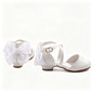 Girl's Closed Toe Satin Low Heel Flower Girl Shoes 