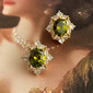 Formal Vintage Peridot Stud Earrings 