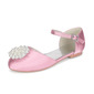 Girl's Flower Girl Shoes Wedding Pearl Satin Round Toe Flat Heel Shoes 