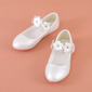 Girl's Flower Girl Shoes Wedding Bowknot Faux Leather Round Toe Flat Heel Shoes 